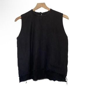 Simon Miller Black Double Layer Sleeveless Linen Top Sz 1